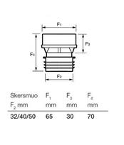 ventiliai - Vakuuminis ventilis Wavin MiniVent, Ø 32-50 mm - 2 nuotrauka