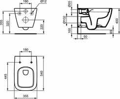 unitazas klozetas wc - Unitazas, pakabinamas Ideal Standard I Life B, 380 mm x 560 mm - 2 nuotrauka