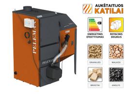 granuliniai katilai - Granulinis katilas Pelemax 50 kW, komplekte su rotaciniu 50 kW degikliu, 500 l bunkeriu - 5 nuotrauka