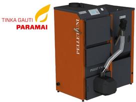 katilo degiklis - Granulinis katilas PELLET UNI 12 kW  su rotac. 12 kW degikliu, sraigtu, 320 l met. bunkeriu - 2 nuotrauka