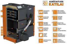 katilo degiklis - Granulinis katilas PELLET UNI 26 kW  su rotac. 26 kW degikliu, sraigtu, 320 l met. bunkeriu - 3 nuotrauka