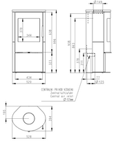 plieninis - Krosnelė Romotop Alpera 01, plieninė su pilna keramikos 92360 apdaila - 3 nuotrauka