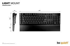 su zaidimu klaviaturos - Be quiet! Light Mount Silent Tactile US ANSI, Juoda (Black) - 2 nuotrauka
