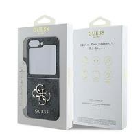 z flip 6 - Guess PU 4G Metal Logo Dėklas Samsung Galaxy Z Flip 6 - Pilkas (Grey) - 6 nuotrauka