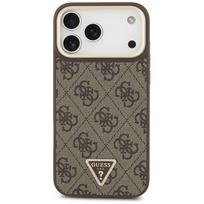 guess pu leather 4g - Guess PU Leather 4G Strass Triangle Logo Gold Frame MagSafe dėklas skirtas Apple iPhone 17 Pro Max rudos spalvos - 3 nuotrauka