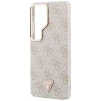 guess pu leather 4g - Guess PU Leather 4G Strass Triangle Logo Gold Frame Magnetic dėklas skirtas Samsung Galaxy S26 Ultra rožinės spalvos - 4 nuotrauka