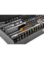 galvuciu rinkinys neo - Neo Tools 10-008, 1/4" veržliarakčių rinkinys 63 vnt. - 5 nuotrauka