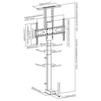televizoriaus laikiklis vesa 600x400 - Maclean MC-976 Elektrinis lubų laikiklis televizoriui 32-55", VESA 400x400, max. 50kg - 6 nuotrauka