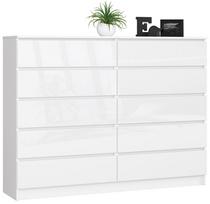komoda 160 - Komoda Akord K160 su 10 stalčių, balta (White) - 1 nuotrauka