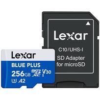 kortele - Lexar Blue Plus microSDHC 256GB UHS-I C10 A2 U3 V30 su SD adapteriu (Blue Plus) - 1 nuotrauka
