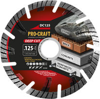 deimantiniai diskai - Deimantinis pjovimo diskas „ProCraft DC125” - 2 nuotrauka