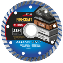 deimantiniai pjovimo diskai - Deimantinis pjovimo diskas „ProCraft DT125” - 2 nuotrauka