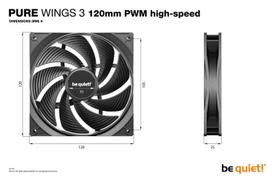 korpusas be quiet! - be quiet! Pure Wings 3 BL140 120mm PWM High-Speed 3-Pack Juodas (Black) - 3 nuotrauka