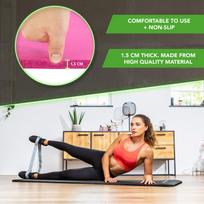 tunturi mat - Gimnastikos kilimėlis Tunturi NBR 180x60x1,5 cm, rožinis - 2 nuotrauka