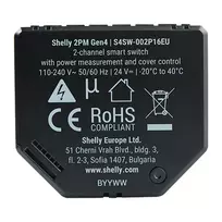 valdiklius - Shelly 2PM Gen4 2 kanalų išmanusis jungiklis su energijos matavimu Juodas (Black) - 3 nuotrauka