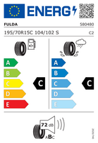 padangos 195 r15 - Fulda Conveo Tour 2 195/70 R15C 104/102S 8PR - 2 nuotrauka
