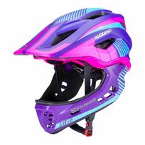 salmas dviratininko smakro - Rockbros TT-32SBPP-M vaikiškas dviračio šalmas su nuimamu smakro apsauga, M dydis - Violetinė-Rožinė (Purple-Pink) - 2 nuotrauka
