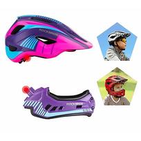 salmas dviratininko smakro - Rockbros TT-32SBPP-M vaikiškas dviračio šalmas su nuimamu smakro apsauga, M dydis - Violetinė-Rožinė (Purple-Pink) - 4 nuotrauka