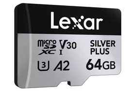 micro sd 64gb - Lexar SILVER PLUS 64GB microSDXC UHS-I Class 10 + SD adapter - 6 nuotrauka