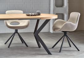 stalas 250 - Halmar Peroni, Auksinis ąžuolas (Golden Oak)/Juodas (Black), 100-250 cm x 100 cm x 75 cm - 6 nuotrauka
