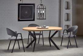 stalas 250 - Halmar Peroni, Auksinis ąžuolas (Golden Oak)/Juodas (Black), 100-250 cm x 100 cm x 75 cm - 7 nuotrauka