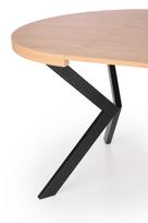 stalas 250 - Halmar Peroni, Auksinis ąžuolas (Golden Oak)/Juodas (Black), 100-250 cm x 100 cm x 75 cm - 15 nuotrauka