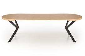 stalas 250 - Halmar Peroni, Auksinis ąžuolas (Golden Oak)/Juodas (Black), 100-250 cm x 100 cm x 75 cm - 17 nuotrauka