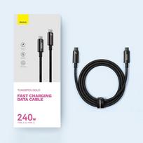 type c to usb - Baseus USB-C į USB-C laidas Tungsten Gold 240W 1m Juodas (Black) CAWJ040001 - 2 nuotrauka