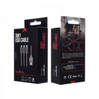 usb 2 usb 3 - maXlife 3in1 cable USB - Lightning+USB-C+microUSB 2.1A 1m Grey nylon - 2 nuotrauka