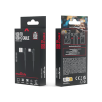 usb a kampinis - Maxlife MXUC-09 Kampinis USB - USB-C Kabelis 1m 3A Juodas (Black) - 2 nuotrauka