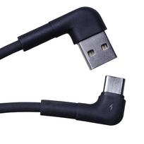 usb a kampinis - Maxlife MXUC-09 Kampinis USB - USB-C Kabelis 1m 3A Juodas (Black) - 5 nuotrauka