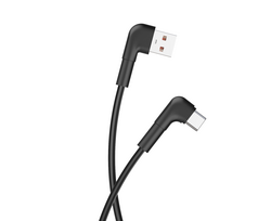 usb a kampinis - Maxlife MXUC-09 Kampinis USB - USB-C Kabelis 1m 3A Juodas (Black) - 6 nuotrauka