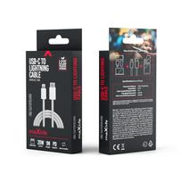 usb c to lightning - Maxlife MXUC-06 USB-C to Lightning 1m 20W Pilkas (Grey) - 2 nuotrauka