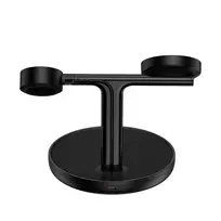 qi belaidis pakrovejas - Įkroviklis Baseus 3 in 1, USB-C female/3 x Qi Wireless, juoda - 3 nuotrauka