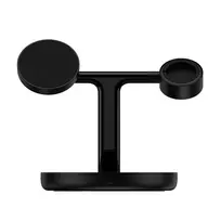 qi belaidis pakrovejas - Įkroviklis Baseus 3 in 1, USB-C female/3 x Qi Wireless, juoda - 6 nuotrauka