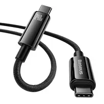 usb type c laidas - Baseus CAWJ040101 Tungsten Gold USB-C to USB-C kabelis 240W 2 m Juodas (Black) - 2 nuotrauka