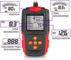 akumuliatoriu ikroviklis - LCD digital battery tester,12V,24V,3-200Ah - 4 nuotrauka