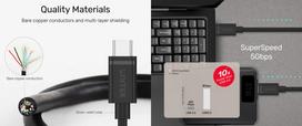 y usb - Unitek Y-C477BK USB Type-C Cable 1m Black - 4 nuotrauka