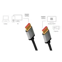 displayport cable - Digitus 8K DisplayPort Connection Cable DB-340105-010-S Black, DisplayPort to DisplayPort, 1 - 2 nuotrauka