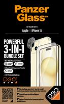 screen protector iphone 15 - PanzerGlass "D3O Hardcase + Screen Protector UWF + Lens iPhone 15" Transparent - 2 nuotrauka
