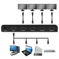 hdmi 4k 60hz - Qoltec 51799 Aktyvus HDMI skirstytuvas 4 x HDMI 4K x 2K ,  6Gb/s ,  60 Hz - 6 nuotrauka