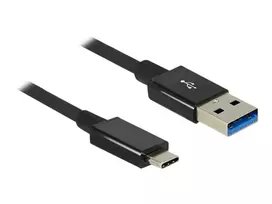 type c to usb - Delock Cable SuperSpeed USB 3.1 Gen2 Type-C To USB Type-A 1m Black - 2 nuotrauka