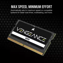 32gb operatyvioji atmintis - Corsair Vengeance Juodas (Black) DDR5 64GB (2x32GB) 5600MHz SO-DIMM - 6 nuotrauka