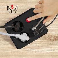 elektros ilgintuvas - Maclean MCE387 B Maitinimo paskirstytuvas, 2 lizdai + 3xUSB, 1.5m, juodas (Black) - 2 nuotrauka