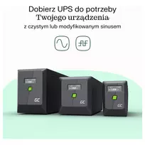 ups 1000va - Green Cell UPS PowerProof 1500VA 1050W LCD - 7 nuotrauka