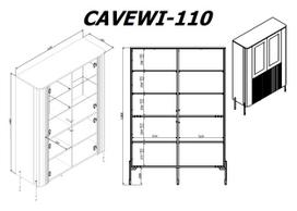 display cabinet - Cama VERA Vitrina 110x40x160, kašmyro (Cashmere) - 2 nuotrauka