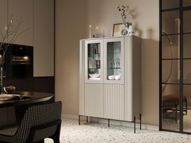 display cabinet - Cama VERA Vitrina 110x40x160, kašmyro (Cashmere) - 3 nuotrauka