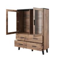 display cabinet - Cama Meble Lotta 2D4D, Wotan Ąžuolas (Wotan Oak)/Matinė Juoda (Mat Black) - 4 nuotrauka