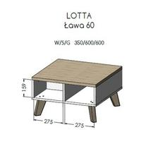 staliukas oak - Cama Meble Lotta 60 Coffee Table White/Sonoma Oak - 2 nuotrauka