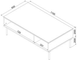 stalas 110 x 60 - Kavos staliukas Cama Meble Palazzo, juoda sp., 110 cm x 60 cm x 40 cm - 2 nuotrauka